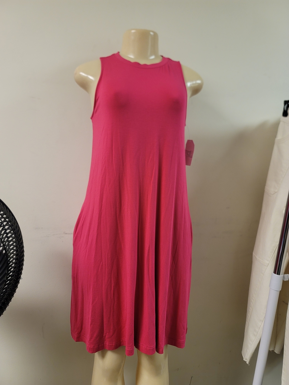 Sleeveless Hot Pink Swing Dress